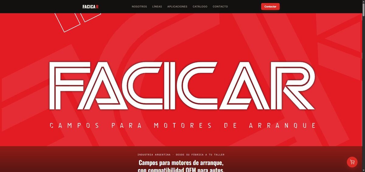 Home de Facicar, fábrica argentina de campos para motores de arranque